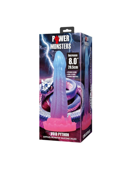 POWER MONSTERS - VOID PYTHON FANTASY DILDO WITH SUCTION CUP 20.5 CM Ø 5.2 CM BLUE, PURPLE and PINK