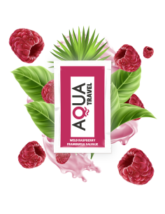 AQUA TRAVEL - LAUKINIŲ AVIEČIŲ SKONIO VANDENS PAGRINDU PAGAMINTAS LUBRIKANTAS 6 ML