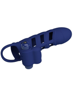 PRETTY LOVE - ALTAF VIBRATOR RING WITH SILICONE SHEATH BLUE 2
