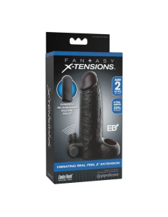 FANTASY X-TENSIONS - VIBRATING REAL FEEL 5CM PENIS EXTENSION SLEEVE BLACK