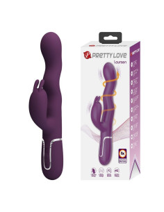 PRETTY LOVE - LOURSEN RABBIT VIBRATOR WITH THRUSTING MOTION AND 7 VIBRATIONS USB RECHARGEABLE PURPLE