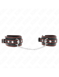 KINK - SMALL WRIST RESTRAINTS BLACK WITH RED LINING ADJUSTABLE 14-24 CM X 3.5 CM 2
