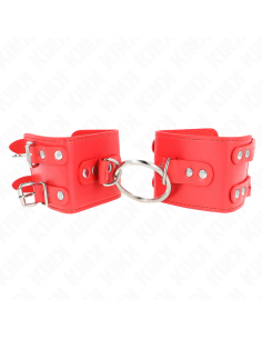 KINK - FIKSUOTAS RIŠO ĮRAŠAS SU ŽIEDU IR KNYGELĖMIS, REGULIUOJAMAS, RAUDONOS DYDŽIO, 17–22 CM X 6,5 CM 2