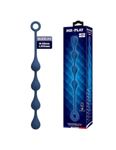 MR PLAY - BLUE SILICONE ANAL BEADS SIZE M 33 CM
