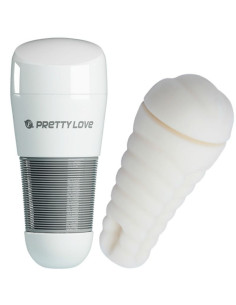 PRETTY LOVE – baltas makšties masturbatorius „Kitty White“ 2 2
