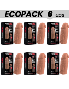 ECOPACK 6 VIENETAI - VIRILXL SKYSTO SILIKONINIO VARPOS ILGINIMO PRIEMONĖ V3 RUDOS SPALVOS