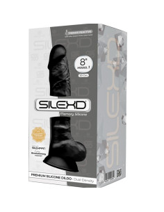 SILEXD - MODEL 1 REALISTIC PENIS PREMIUM SILEXPAN SILICONE BLACK 20 CM 2