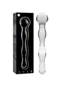 NEBULA SERIES BY IBIZA - MODEL 13 DILDO BOROSILICATE GLASS CLEAR 18 CM -O- 3.5 CM