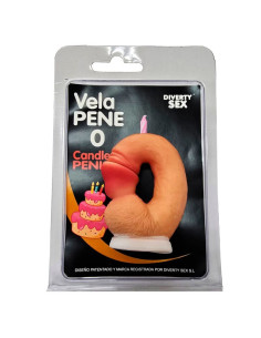 DIABLO PICANTE - PENIS CANDLE IN THE SHAPE OF THE NUMBER 0 FLESH COLOR
