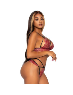 LEG AVENUE - 81623 LIEMENĖLĖS IR STRINGAI BORDO SPALVOS, S DYDŽIO 2