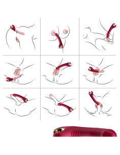 ARMONY - PRINCE DILDO VIBRATORIUS IR ROTATORIUS RAUDONAS 2