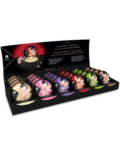 SHUNGA - MINI MASAŽINĖS ŽVAKĖS ŽIEDŲ ŠVIESOJE, 24 VNT.