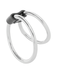DARKNESS - dvigubas metalinis penio žiedas 2