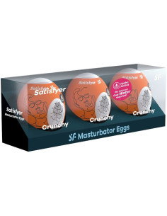 SATISFYER - 3 MASTURBATOR EGGS NAUGHTY, SAVAGE and CRUNCHY 2