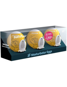 SATISFYER - 3 MASTURBATOR EGGS FIERCE 2