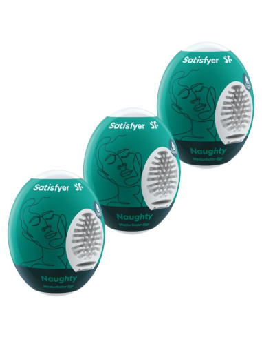 SATISFYER - 3 MASTURBATOR EGGS NAUGHTY