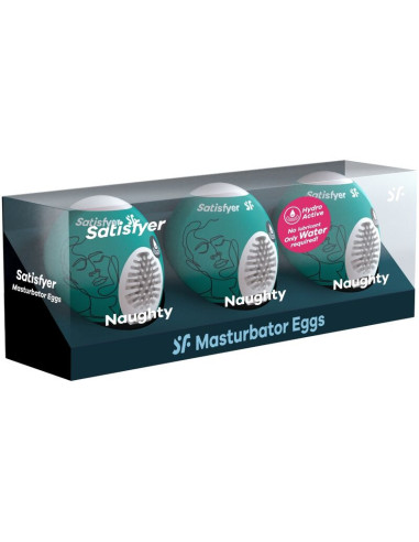 SATISFYER - 3 MASTURBATOR EGGS NAUGHTY