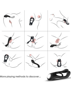 ARMONY - VEYRON DOUBLE VIBRATOR RING TOY FOR COUPLES REMOTE CONTROL BLACK 2