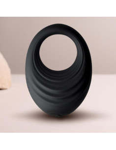 ROCKS-OFF - SPIRE JUODAS VIBRUOJAMAS PENIO ŽIEDAS 2