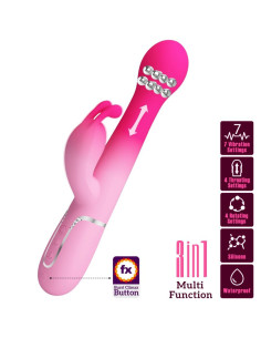 PRETTY LOVE - DEJON 3 IN 1 MULTIFUNCTION RABBIT VIBRATOR PINK 2