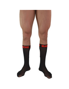 MACHO - THIN SOCKS ONE SIZE BLACK-RED