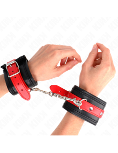 KINK - RIŠO ĮTVARAI JUODAS SU RAUDONU DIRŽU, REGULIUOJAMAS 17-28 CM X 6 CM