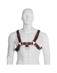 LEATHER BODY – grandinėlės diržas III juodas – raudonas 2