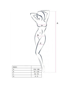 PASSION - WOMAN BS031 RED BODYSTOCKING ONE SIZE 2