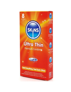 SKINS - itin ploni aukščiausios kokybės prezervatyvai, 8 vnt. pakuotėje 2
