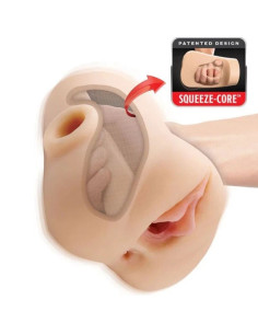 PDX PLUS - DOUBLE POUNDER VIBRATING SQUEEZE STROKER LIGHT 20.5 CM 2