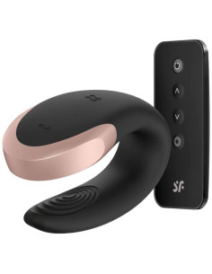 SATISFYER - DOUBLE LOVE PRABANGUS PARTNER VIBRATORIUS JUODAS