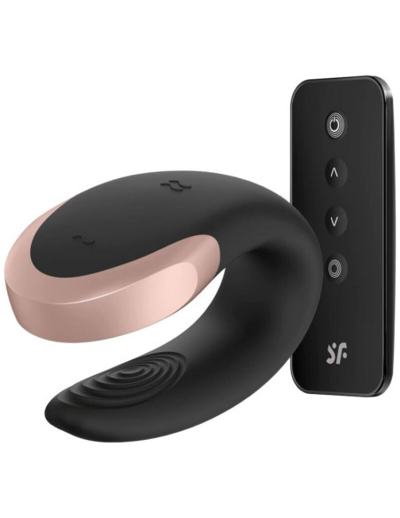 SATISFYER - DOUBLE LOVE LUXURY PARTNER VIBRATOR BLACK