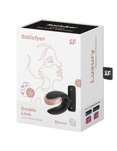 SATISFYER - DOUBLE LOVE PRABANGUS PARTNER VIBRATORIUS JUODAS