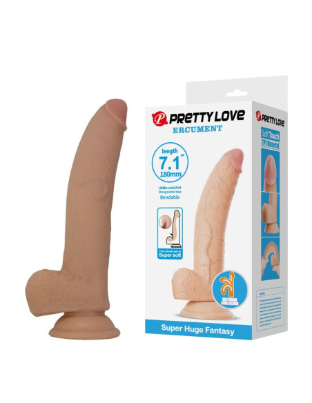 PRETTY LOVE - ELLCUMENT REALISTIC FLEXIBLE DILDO 18 CM Ø 4.5 CM TPE NATURAL