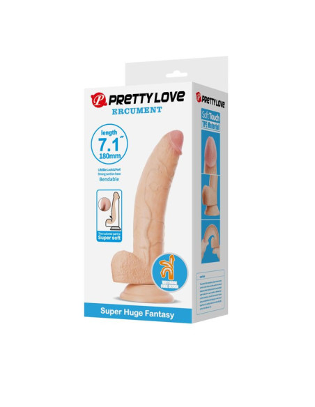 PRETTY LOVE - ELLCUMENT REALISTIC FLEXIBLE DILDO 18 CM Ø 4.5 CM TPE NATURAL
