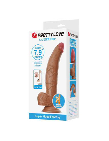 PRETTY LOVE - CUTHBERT REALISTIC FLEXIBLE DILDO 20 CM Ø 5 CM TPE BROWN