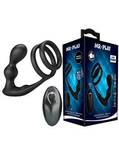MR PLAY - VIBRATING ANAL PLUG WITH PENIS RING REMOTE CONTROL 2