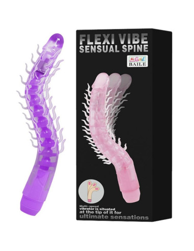BAILE - FLEXI VIBE SENSUAL SPINE LANKSTAS VIBRUOJAMAS DILDO ALYVINĖ SPALVA 23,5 CM