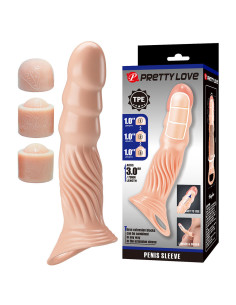 PRETTY LOVE - TEXTURED PENIS SHEATH WITH EXTENDERS 2