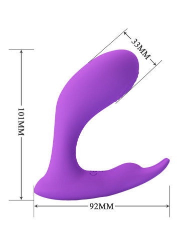 PRETTY LOVE – IDABELLE VIBRACIJOS IR PULSAVIMO NUOTOLINIO VALDYMO VALDYMAS, VIOLETINIS