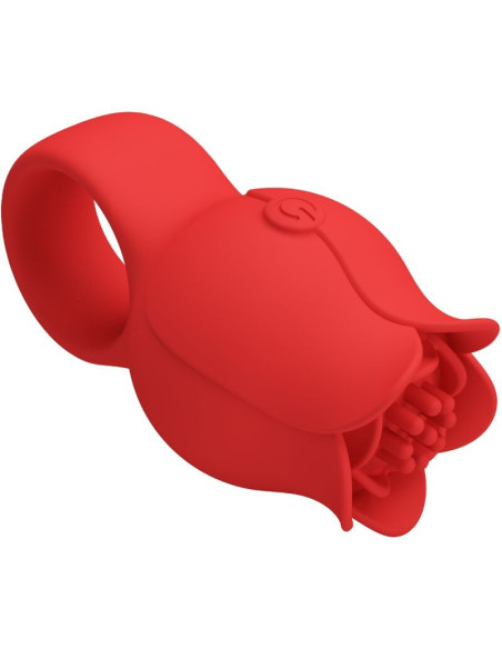 PRETTY LOVE - JAE ROSE SHAPED FINGER VIBRATOR 10 VIBRATIONS RED