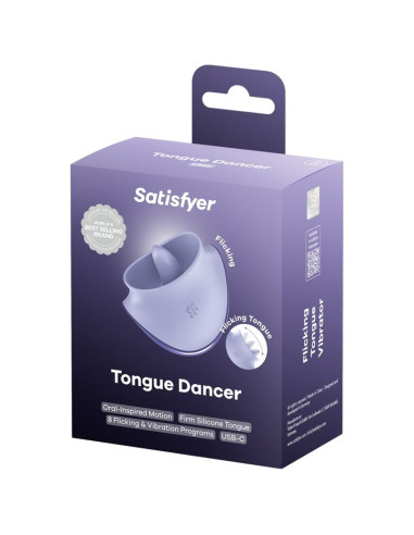 SATISFYER - TONGUE DANCER CLITORAL STIMULATOR WITH VIBRATION AND PULSATIONS LILAC