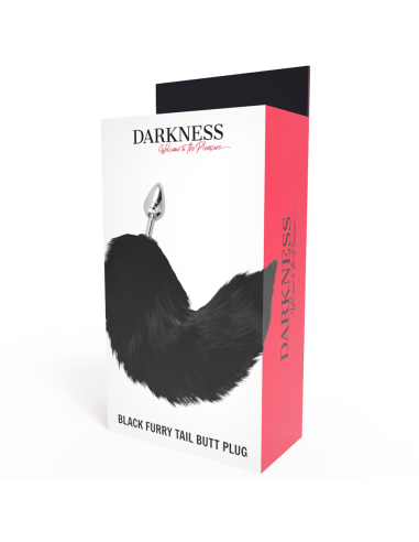 DARKNESS - SILVER ANAL PLUG 8 CM WITH BLACK TAIL
