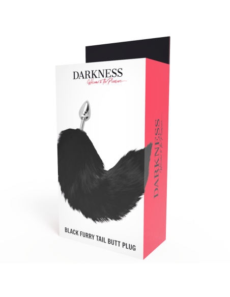 DARKNESS - SILVER ANAL PLUG 8 CM WITH BLACK TAIL