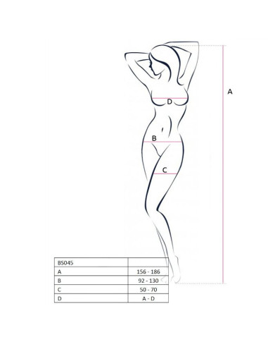 PASSION - WOMAN BS045 WHITE BODYSTOCKING ONE SIZE