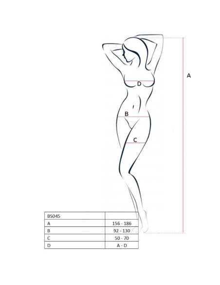 PASSION - WOMAN BS045 WHITE BODYSTOCKING ONE SIZE