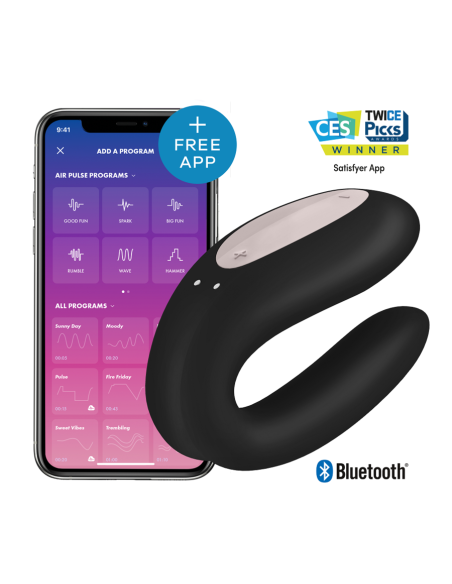SATISFYER - DOUBLE JOY CON APP BLACK