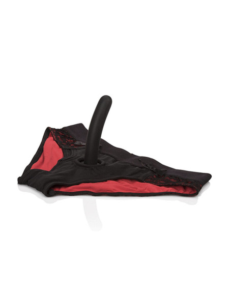CALEXOTICS - SCANDAL SET OF RED PANTIES WITH DILDO SIZE S-M